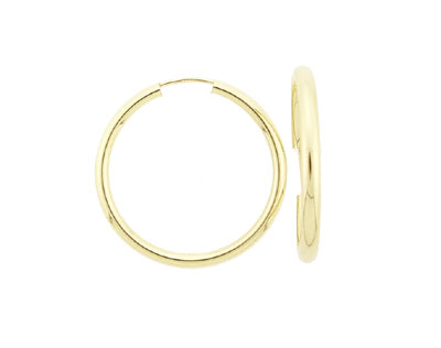 14k Yellow Gold 1mm Hoops Earrings 24mm jewelry