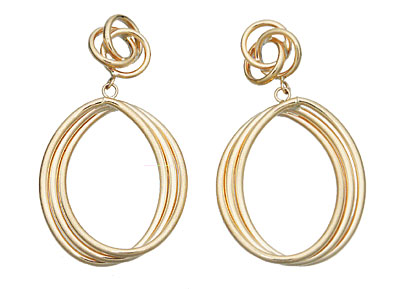 Dangle Oval Hoop Earrings