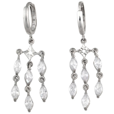 Marquise Cubic Zirconia 14k Chandelier Earrings