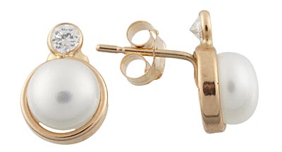 Pearl CZ Earrings