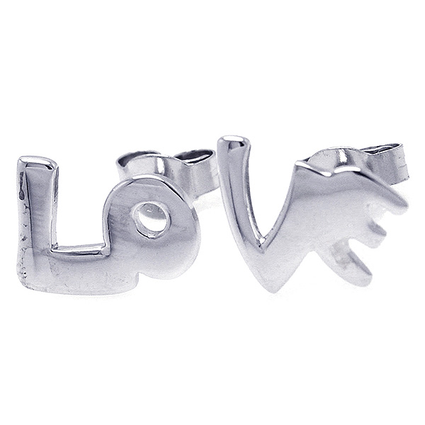 Sterling Silver LOVE Stud Earrings