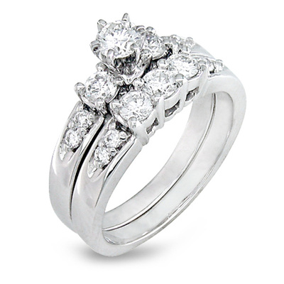 1ctw Round Diamond Wedding Ring SetÃ?in 14k Gold HI/I1