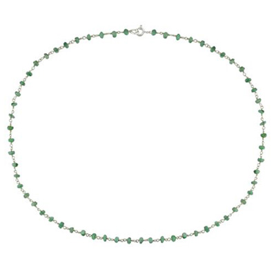 16 Sterling Silver Emerald Bead Necklace
