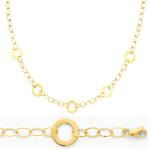 14K Yellow Gold Light Fashion Link Necklace and Bracelet Set