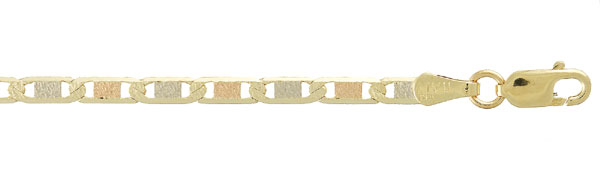 3mm 14K Gold Tri color Valentino