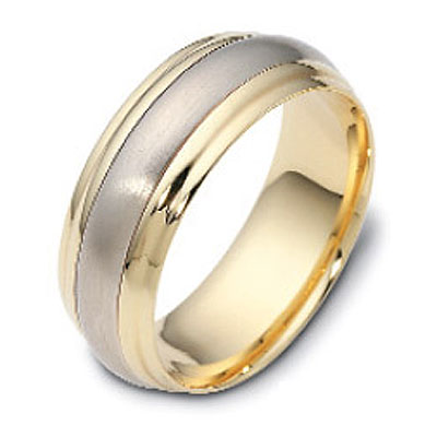 7.50 mm 14K Two Tone Gold Wedding Band