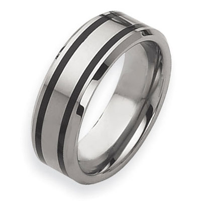 Enameled Polished 8mm Tungsten Band