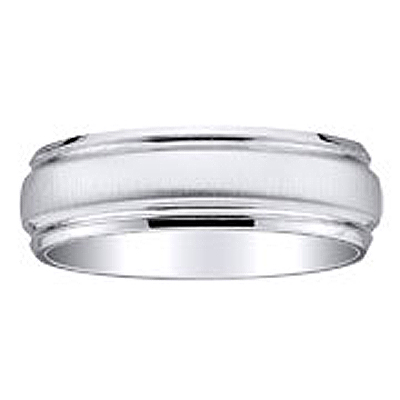 6mm Designer 14K White Gold Wedding Band