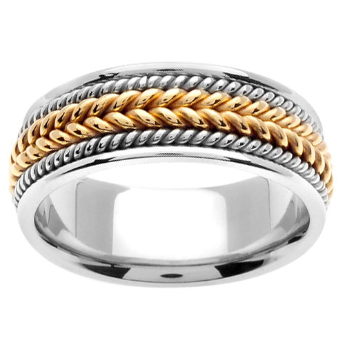8mm 14k Two Tone Braided Handmade Band