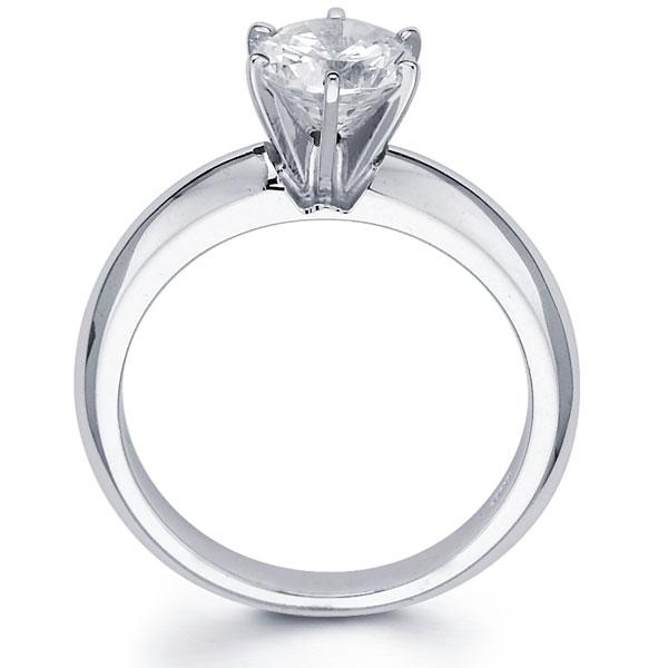 Rounded Design 14K Round Diamond Solitaire Ring 0.20 - 1.50 ct