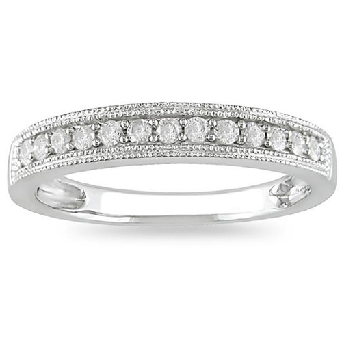 1/4 CT Diamond TW Wedding Band Ring 10k White Gold GHI I2;I3