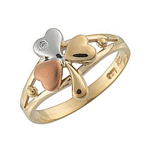 Tri Color Clover Ring