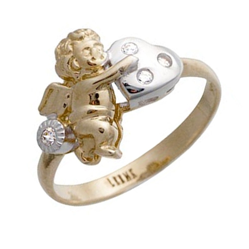 Heart Cupid CZ Ring