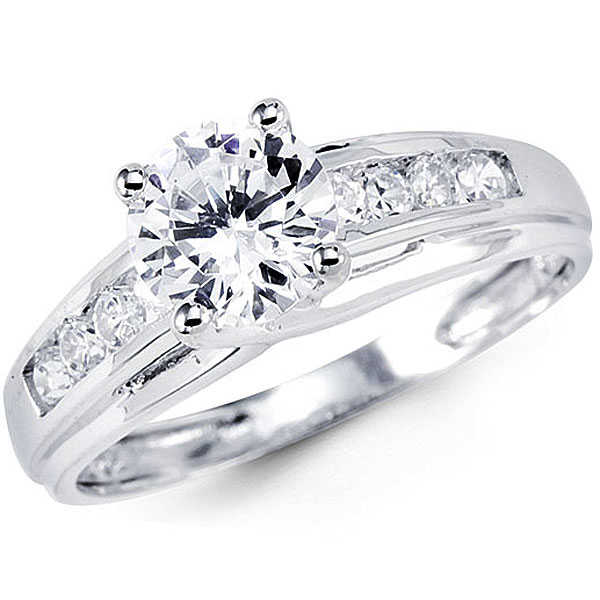 Trellis 14K White Gold CZ Ring