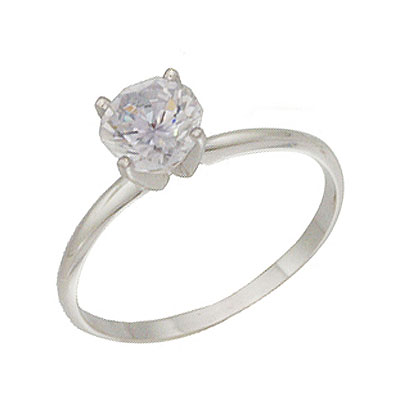 Cubic Zirconia Solitaire Engagement Ring