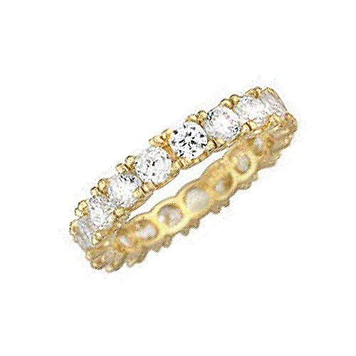 14K Cubic Zirconia Eternity Band