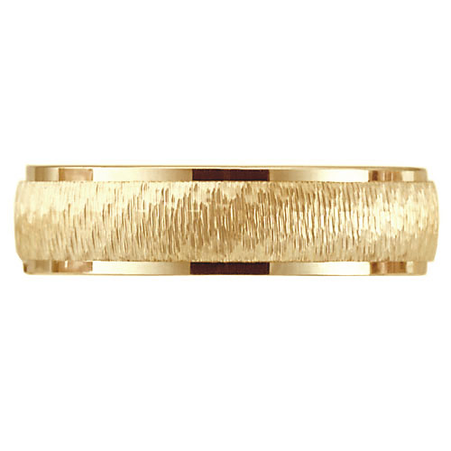 14k 6mm Yellow Gold Textured Wedding Ring