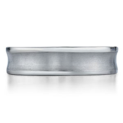 Concave 6mm Brushed and Polished Benchmark Titanium Wedding Ring