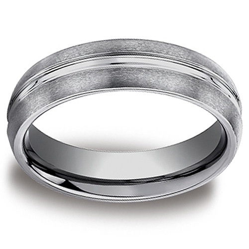 6mm Tungsten Designer Comfort Fit Benchmark Wedding Band
