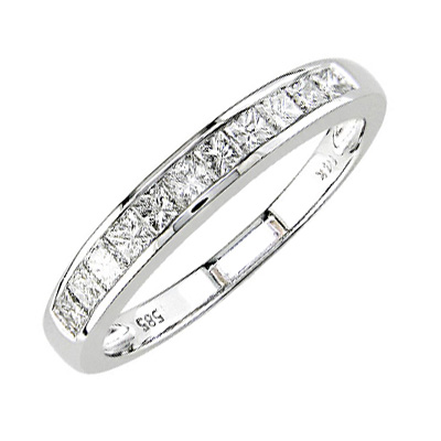 1/2 CT Diamond TW Anniversary Ring 14k White Gold GHI I1