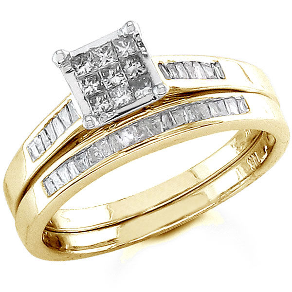 14kt Yellow Gold Diamond Wedding Set 0.50ctw