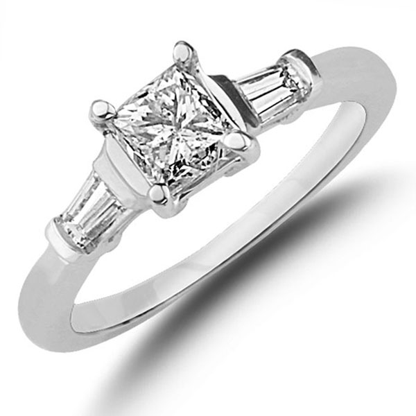 Princess Cut 14K White Gold Engagement Ring 1.00 ctw