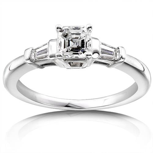 Asscher Cut Bridal Engagement Ring 0.75 ctw