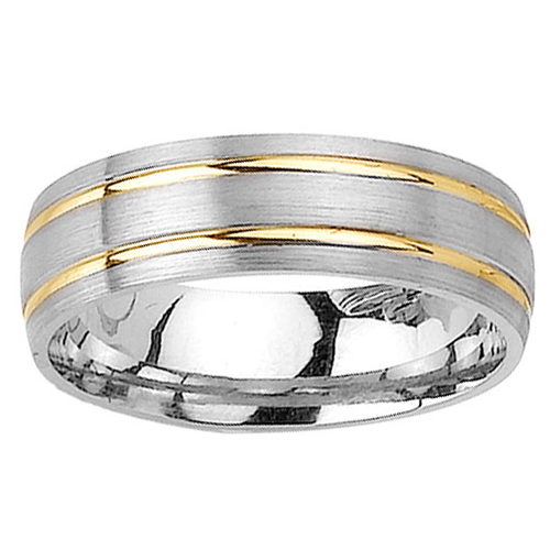 Two Tone6.50 mm 14K Two Tone Gold Wedding Band