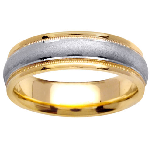 Two Tone6.50 mm 14K Two Tone Gold Wedding Band