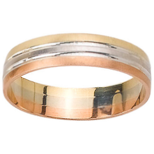 14k Tri-Color 5.0mm Wedding Band