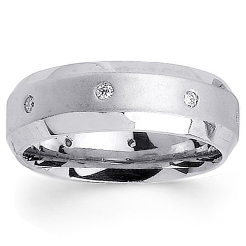 .16ct 14k White Gold Diamond Wedding Band