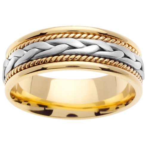7mm 14K Two Tone Braided Handmade Band