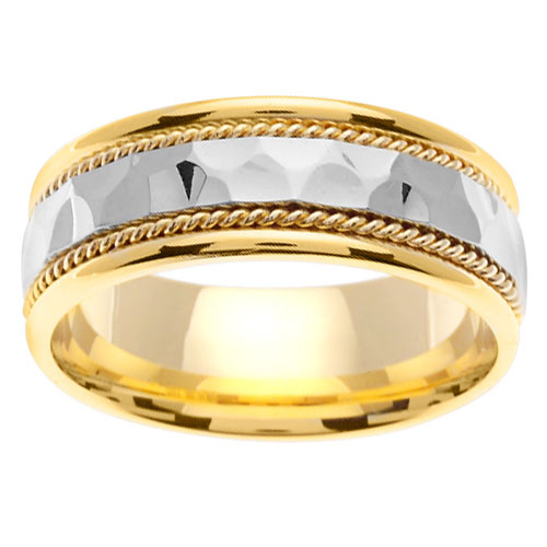 Hand Braided8.00 mm 14K Two Tone Wedding Band