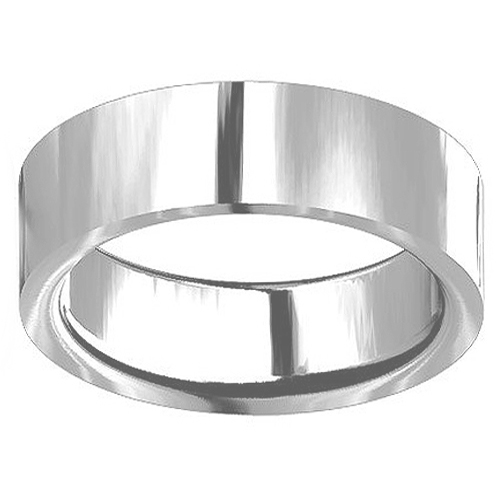 8mm Sterling Silver Flat Wedding Band