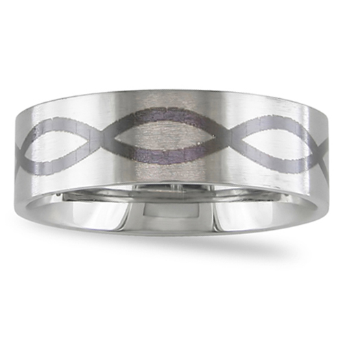 Black Enamel Stainless Steel Ring