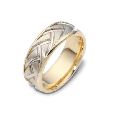 Mens Rose Gold Wedding Bands on Mens Engraved Yellow Gold Wedding Bands