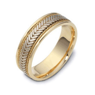 6.50 mm 18K Two Tone Woven Dora Wedding Band