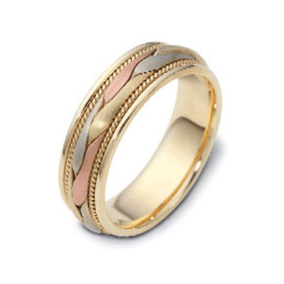 Dora Wedding Bands on 50mm 18k Tri Color Woven Dora Wedding Band