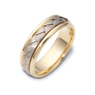 Dora Wedding Bands on Dora 18k Two Tone 6 00 Mm Woven Wedding Band