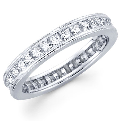 Milgrain Edge 14K White Gold Diamond Eternity Band 1.55-1.79 ctw Milgrain Edge 14K White Gold Diamond Eternity Band 1.55-1.79 ctw