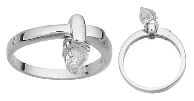 Silver Heart CZ Ring