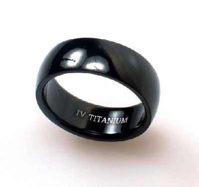 Black Titanium Domed Band