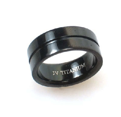 Black Titanium Split Flat Ring