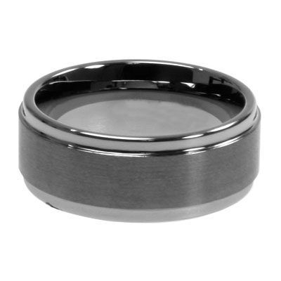 Tungsten Wedding Band on Raised 9mm Tungsten Mens Wedding Band