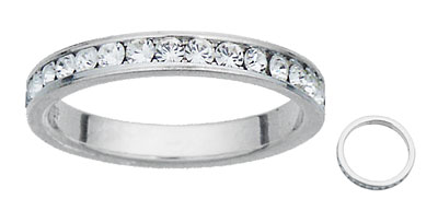 Silver CZ Birthstone April Ring