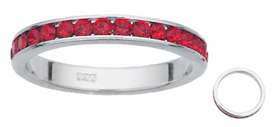 Silver CZ Birthstone July Ring