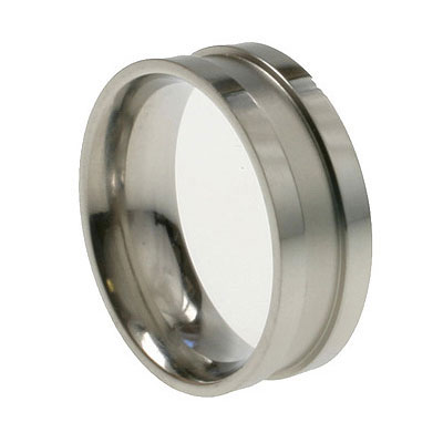 Polished and Satin Finish Ridge Stainless Steel Band