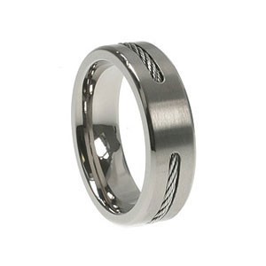 7.5mm Rope Cord Titanium Band