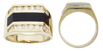 CZ Onyx Stripe Ring