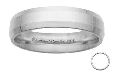 4mm Platinum Designer Comfort Fit Band